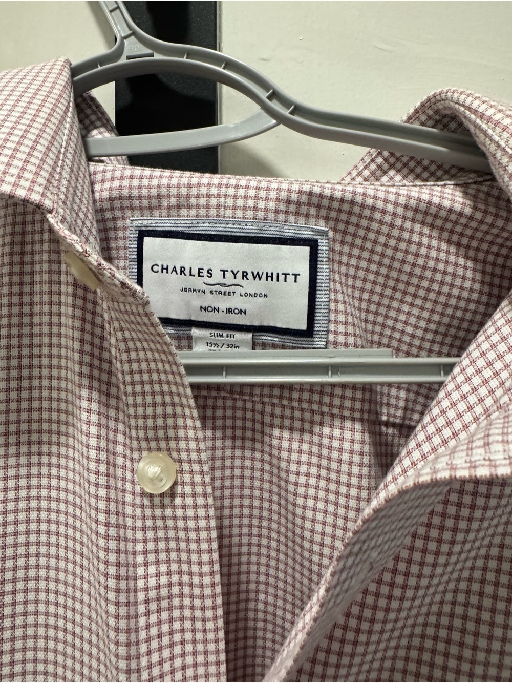Charles Tyrwhitt Slim Fit Burgundy Check Non-Iron Dress Shirt
